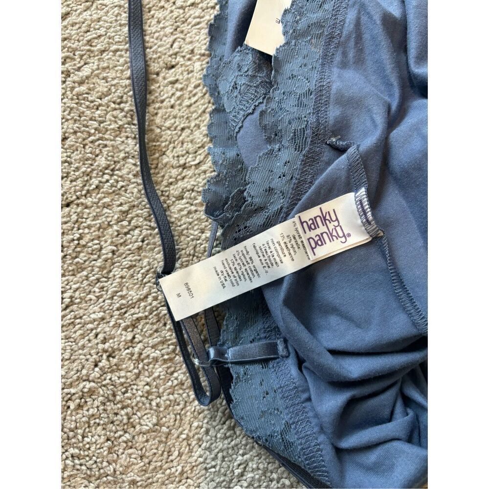 NWT Hanky Panky Women's Cotton Bodysuit Washed Indigo Med, $80 G32 - Picture 4 of 6